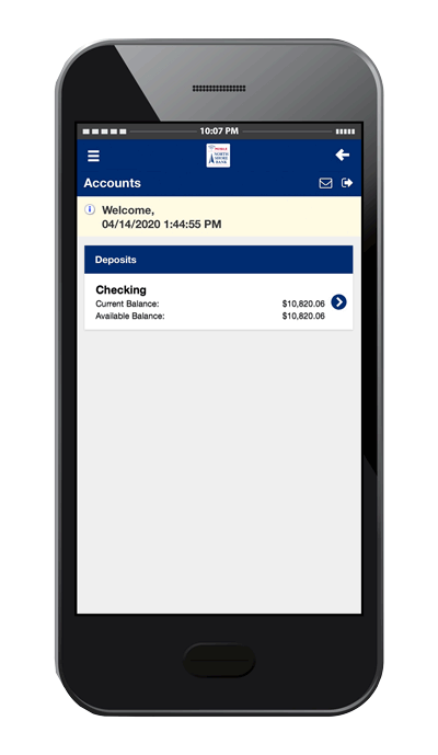 Mobile Banking display show how to change you phone number