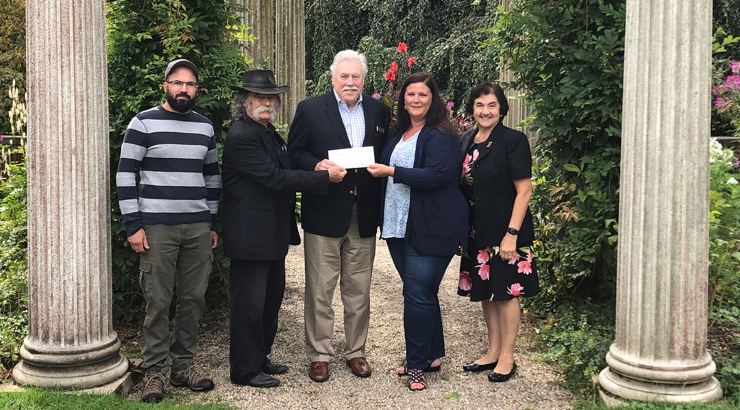 Photo of NSB presenting a $2,500 donation to the Danvers Historical Society for the restoration of Cushing Pergola.