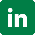 A green LinkedIn icon.