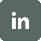 A gray LinkedIn icon.